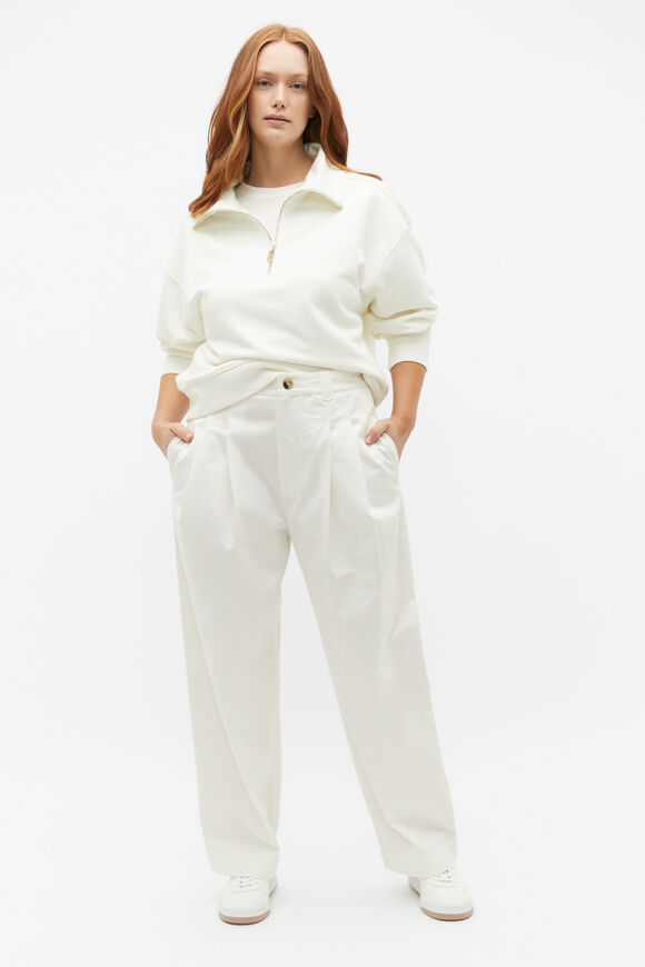 Core Heritage Half Zip Sweat  Cloud Cream  hi-res