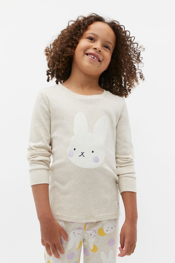 Bunny Spot Pyjama  Oat Marle  hi-res