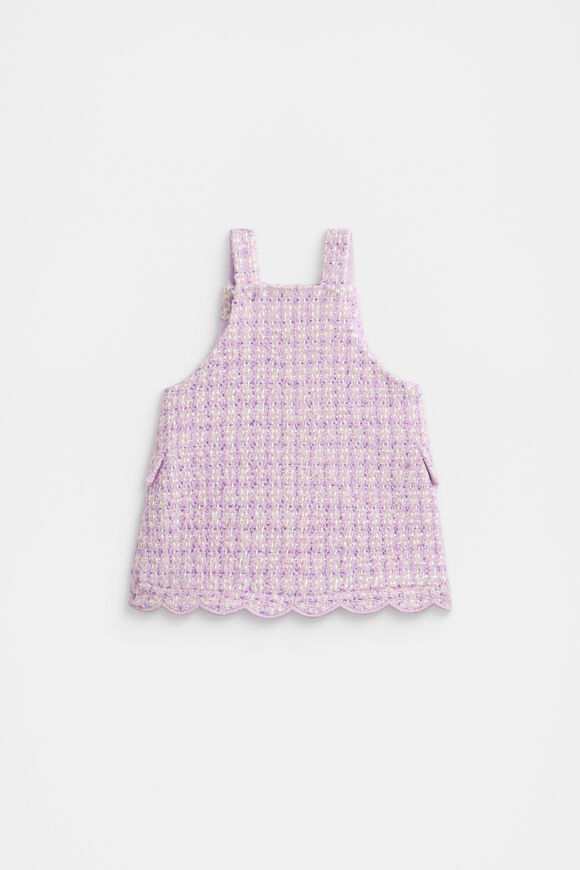 Scallop Tweed Pinafore  Soft Lilac  hi-res