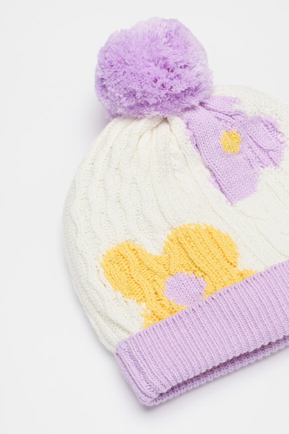 Mini Flower Cable Beanie  Multi  hi-res