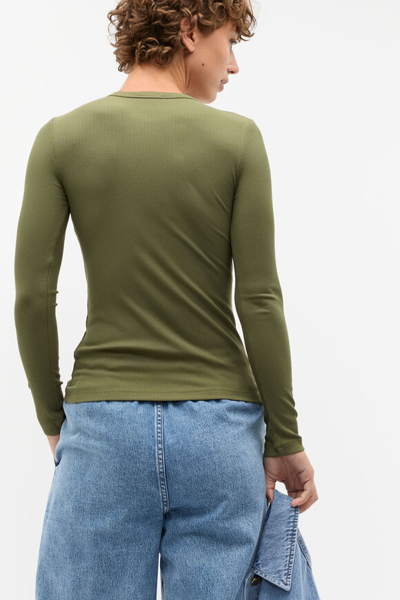 Core Rib Crew Neck Top  Rainforest  hi-res