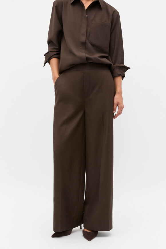 Elastic Waist Trouser  Dark Espresso  hi-res
