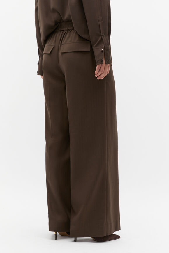 Elastic Waist Trouser  Dark Espresso  hi-res