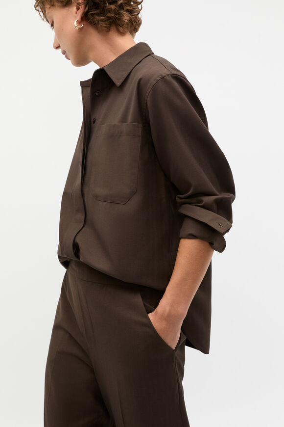 Elastic Waist Trouser  Dark Espresso  hi-res