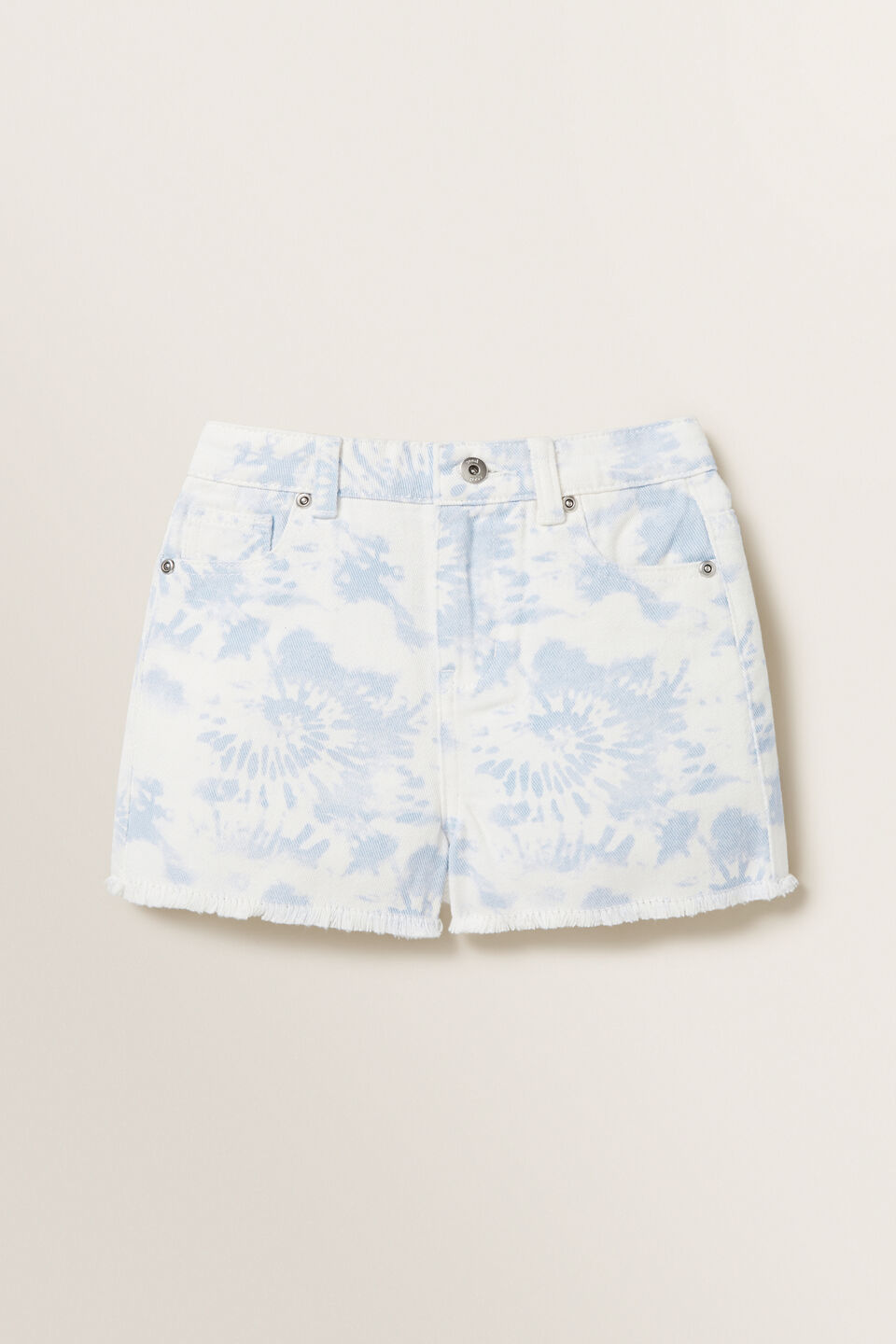 Tie Dye Denim Boyfriend Shorts  