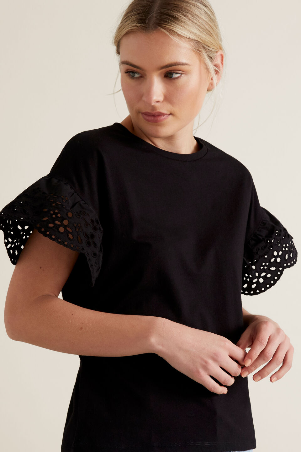 Flutter Broderie Tee  