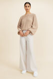 Wool Blend High Palazzo Pant  Oat  hi-res