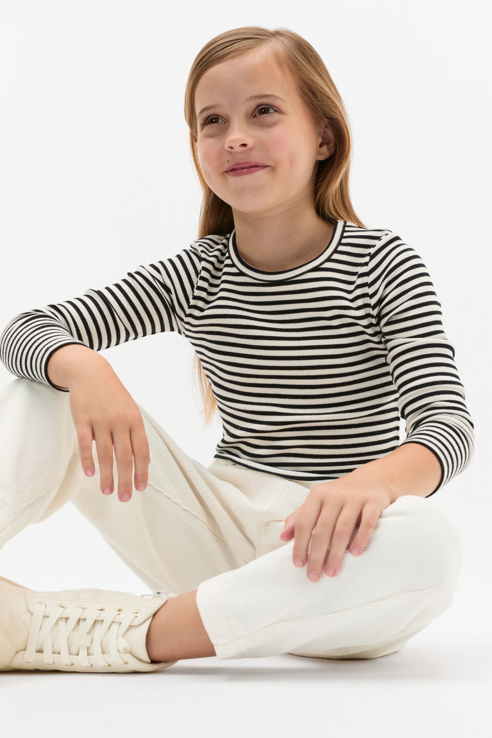 Core Rib Tee  Black Stripe