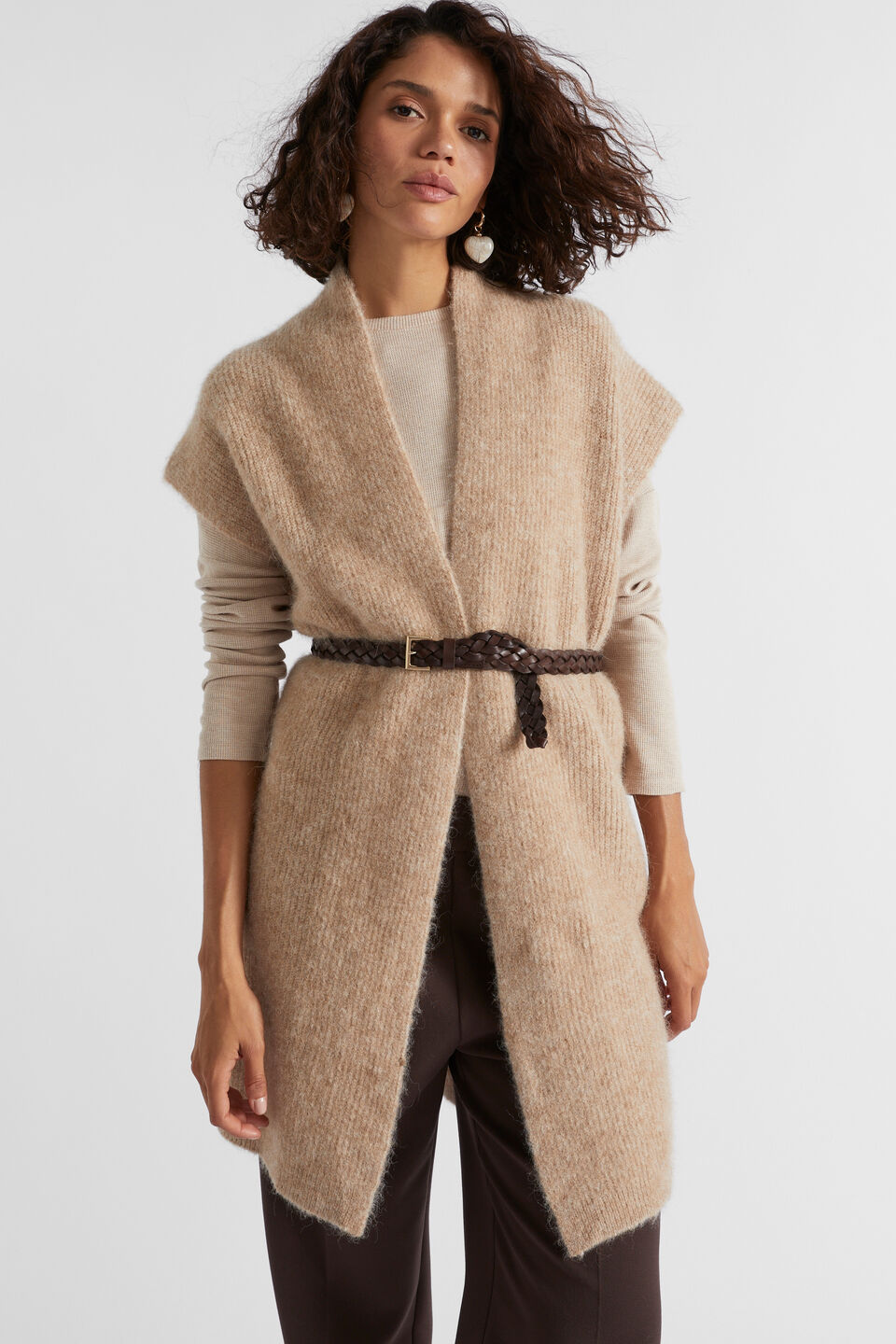 Beck Narrow Woven Belt  Dark Espresso