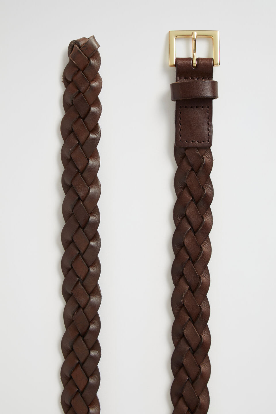 Beck Narrow Woven Belt  Dark Espresso