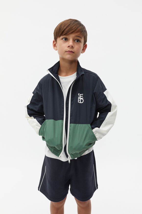 Logo Spray Jacket  Midnight Blue  hi-res