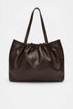 Leather Rouched Tote  Dark Espresso  hi-res
