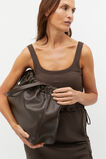 Leather Rouched Tote  Dark Espresso  hi-res