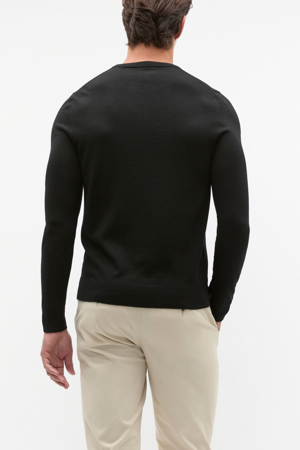 Merino Wool Crewneck  True Black
