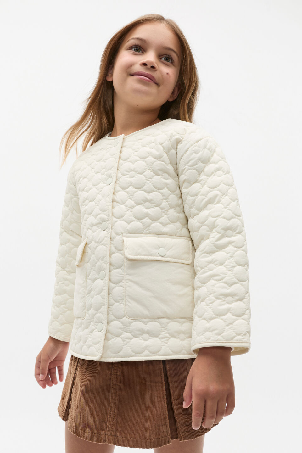 Quilted Collar Jacket  Classic Cream