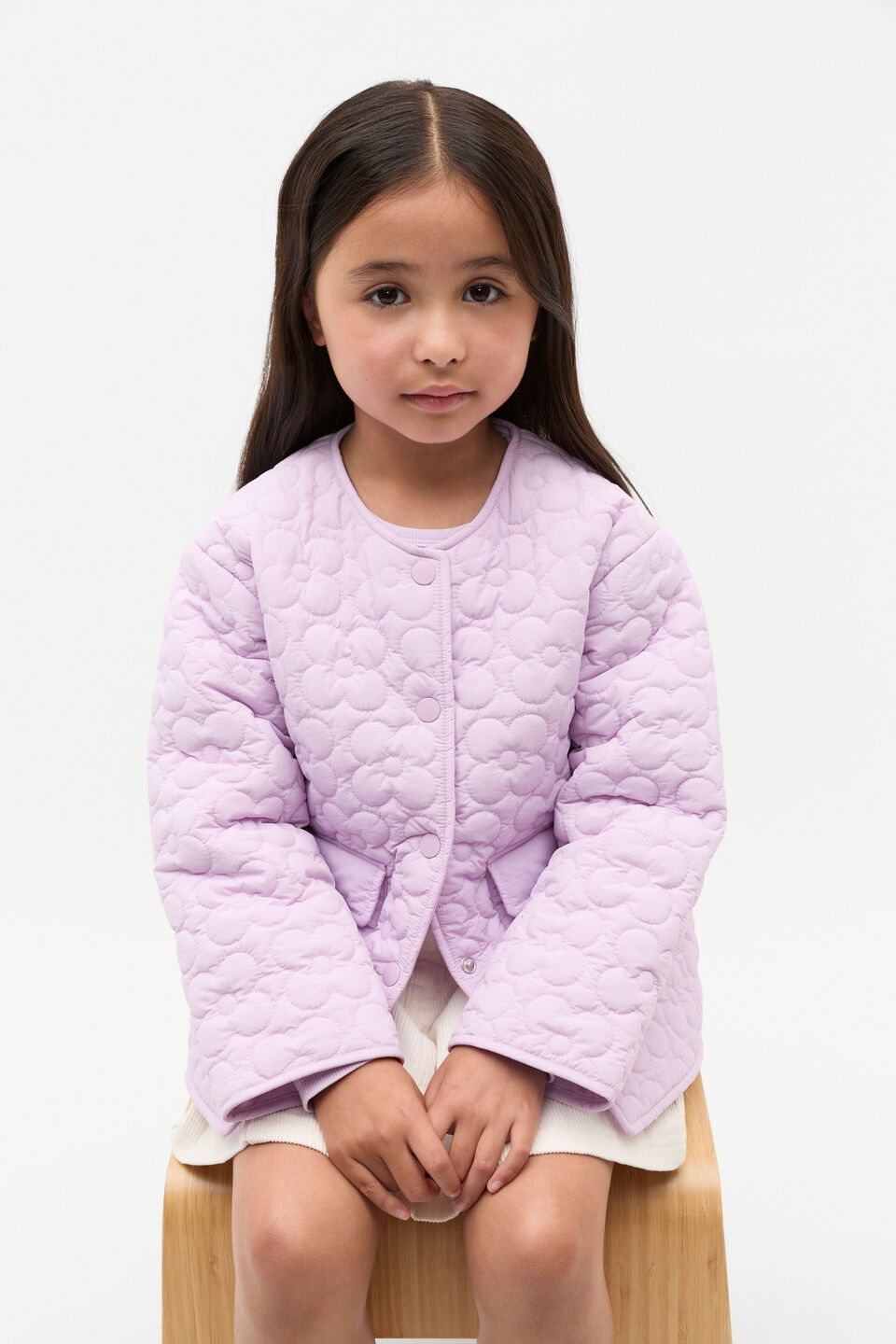 Quilted Collar Jacket  Soft Lilac