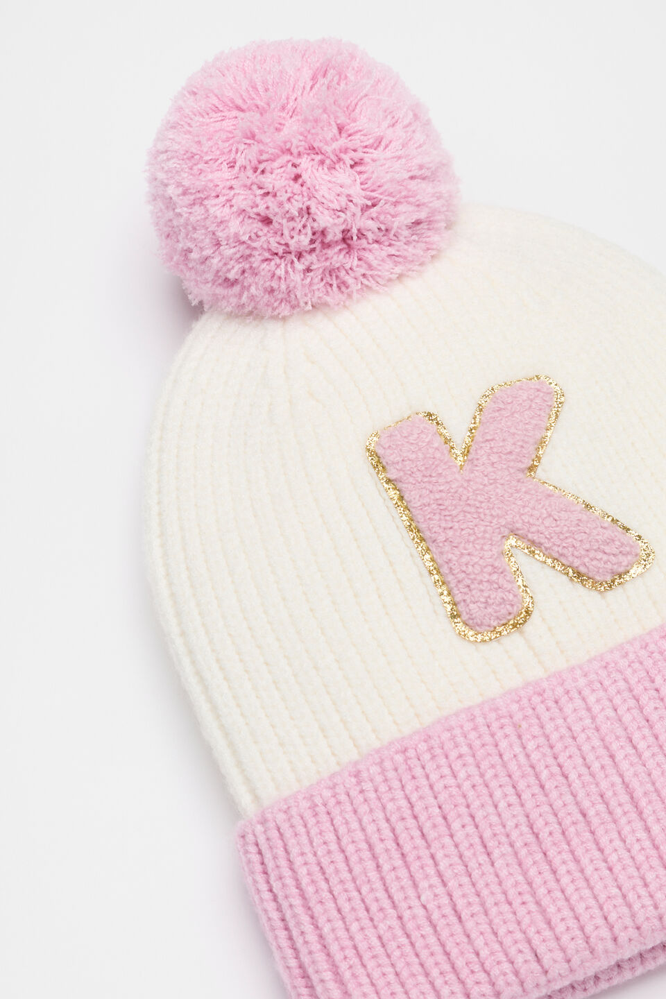 Colourblock Initial Beanie  K
