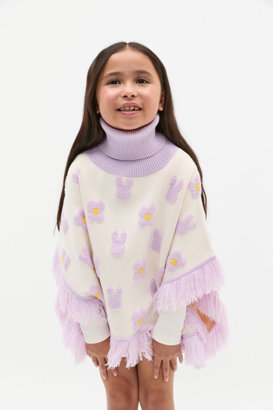 Bunny Poncho  Soft Lilac