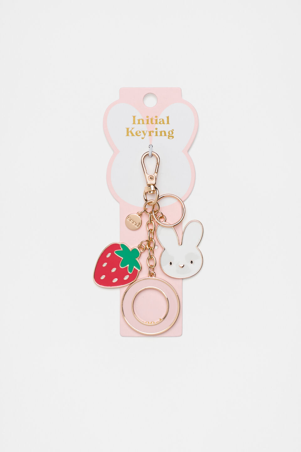 Bunny Initial Charm Keyring  O