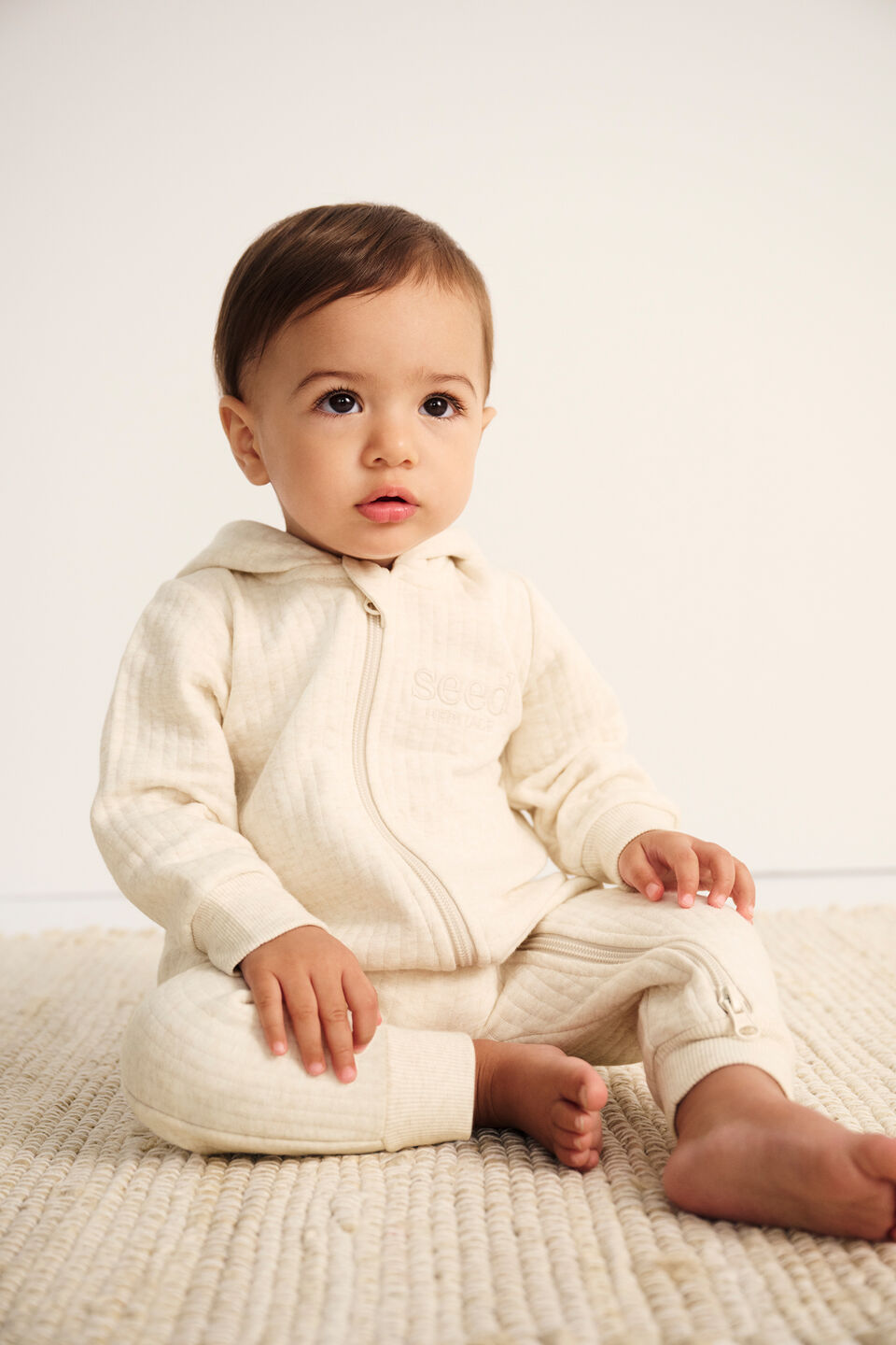 Quilted Logo Coverall  Snow Marle