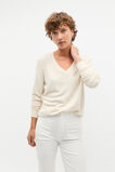 Supersoft Waffle V Neck Top  Oat Marle  hi-res