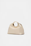 Leather Ring Detail Clutch  Oat  hi-res