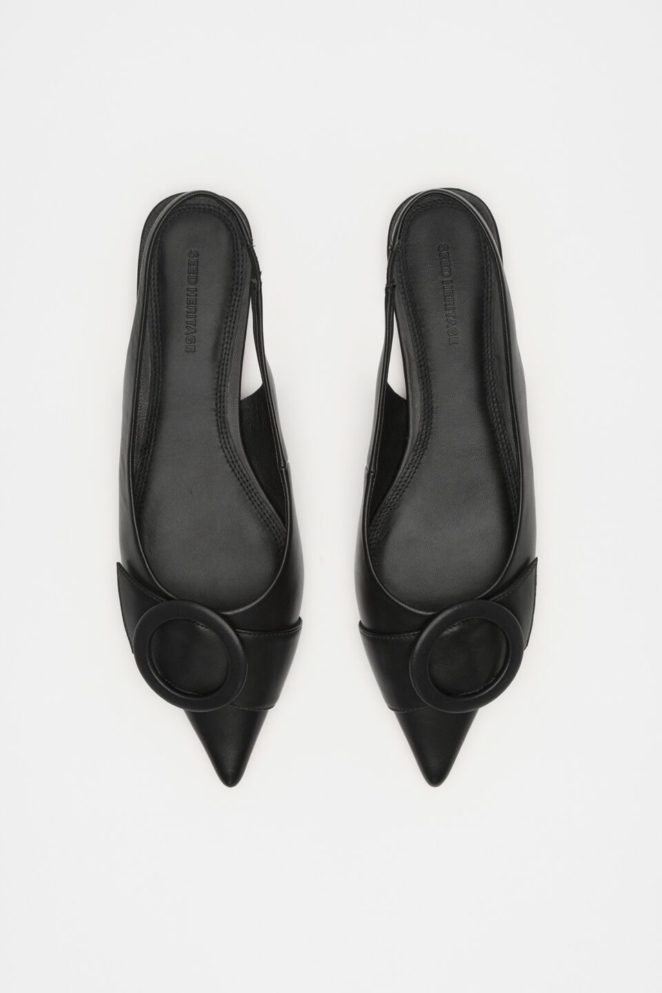 Ren Circle Buckle Slingback  Black