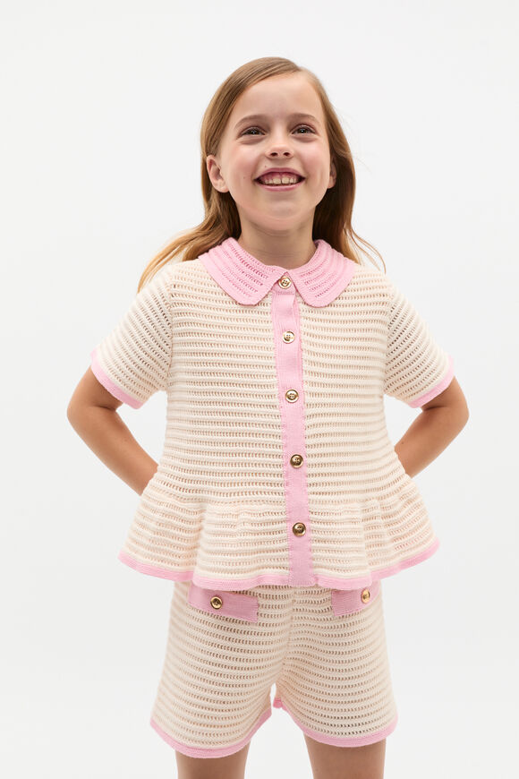 Crochet Button Top  Chiffon  hi-res