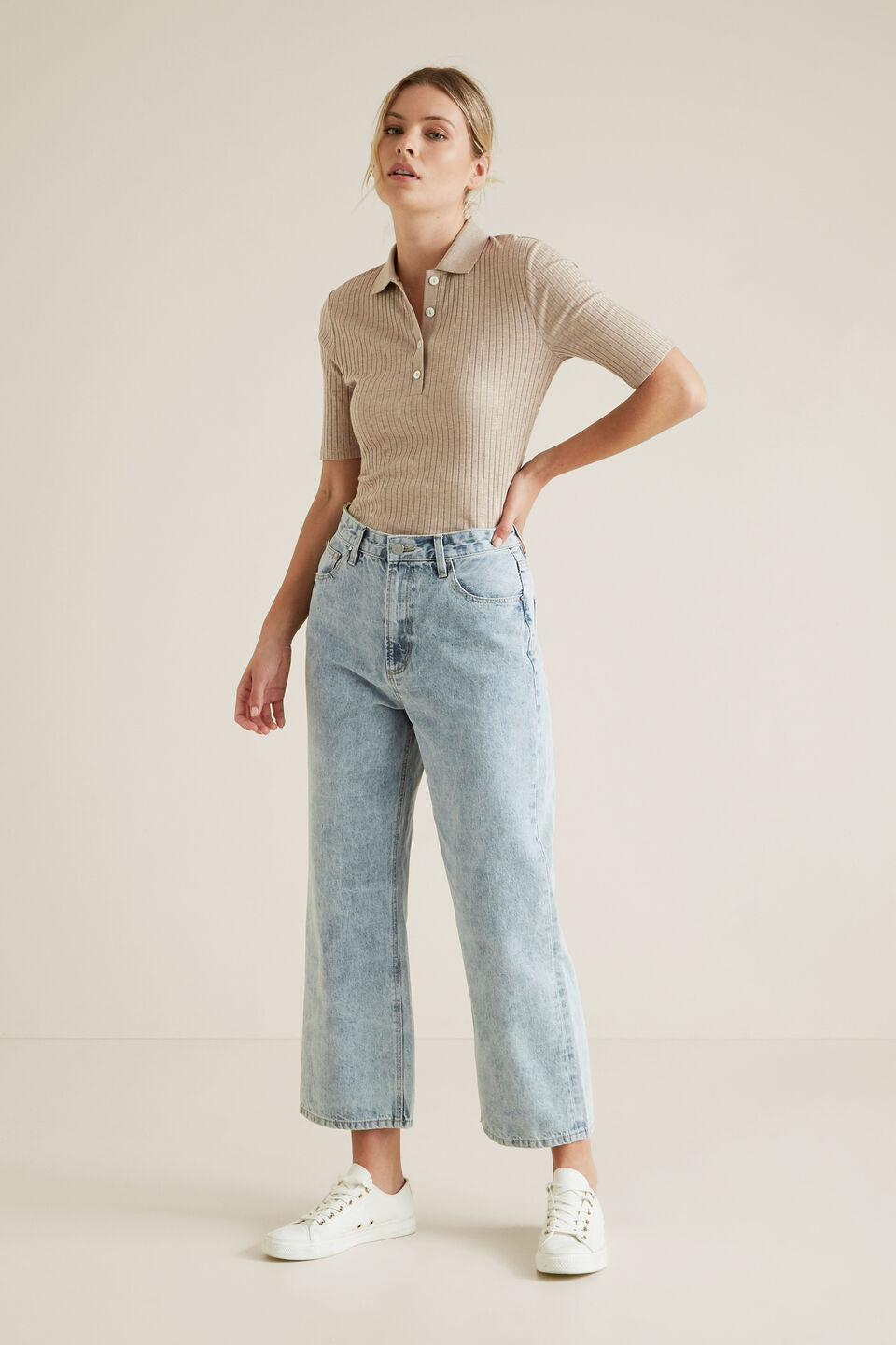 Collared Rib Top  