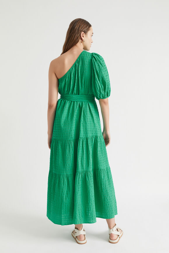 Textured One Shoulder Maxi Dress  Bright Mint  hi-res