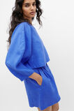 Linen Cocoon Sleeve Top  Deep Ocean  hi-res