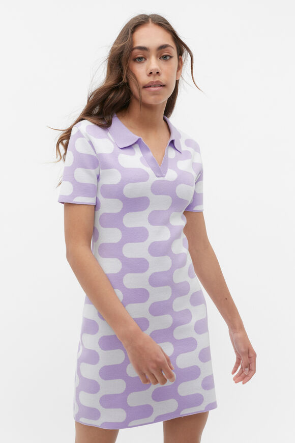 Wavy Knit Dress  Amethyst  hi-res