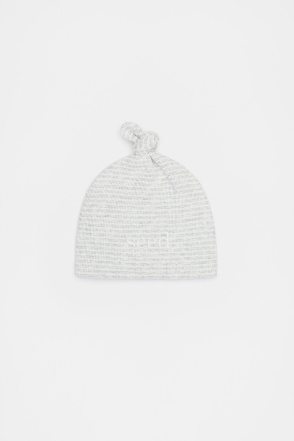 Core Logo Knot Hat  Grey Marle Stripe