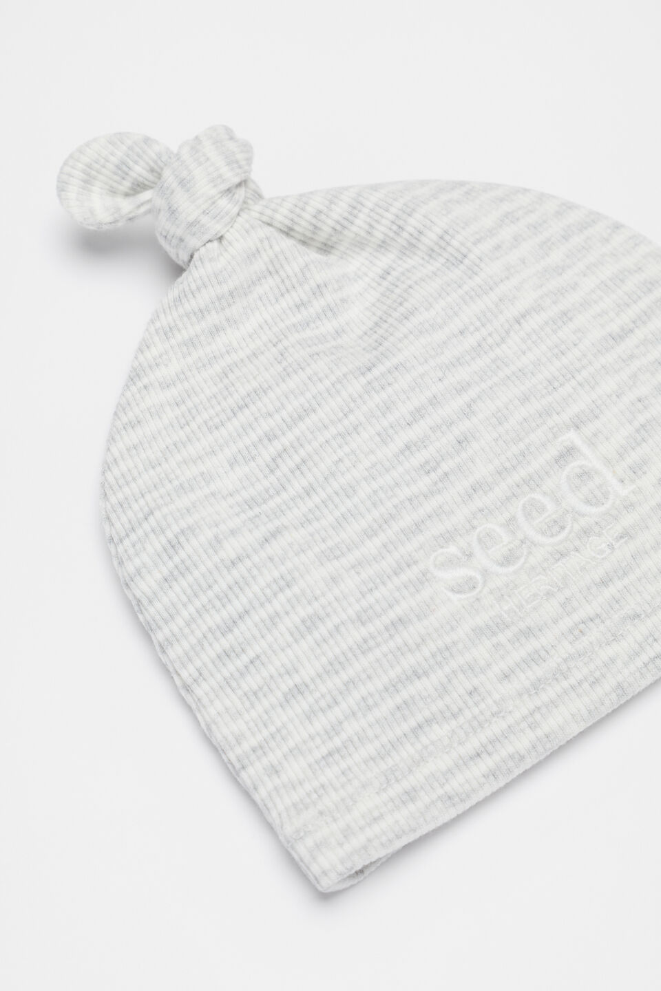 Core Logo Knot Hat  Grey Marle Stripe