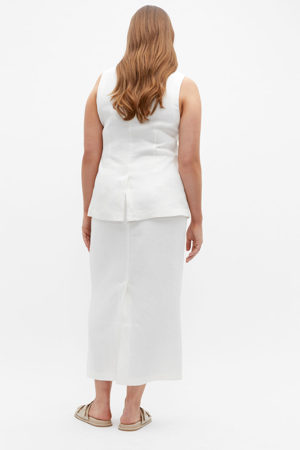 Linen Maxi Cargo Skirt  Cloud Cream
