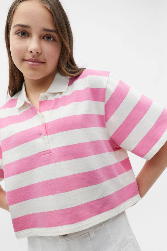 Polo Collar Tee  Aurora Pink  hi-res