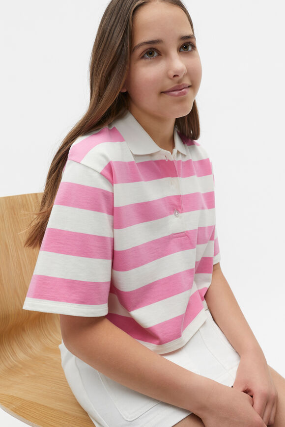 Polo Collar Tee  Aurora Pink  hi-res