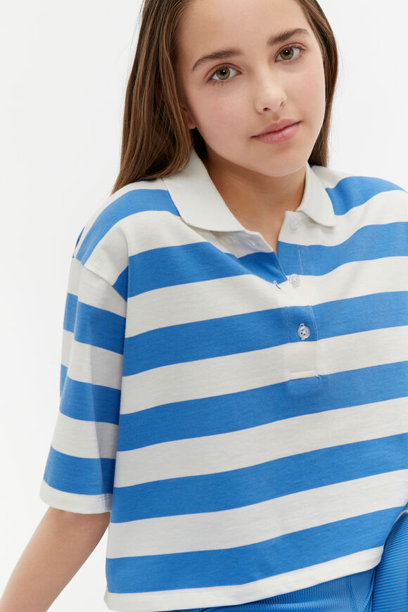 Polo Collar Tee  Electric Blue  hi-res