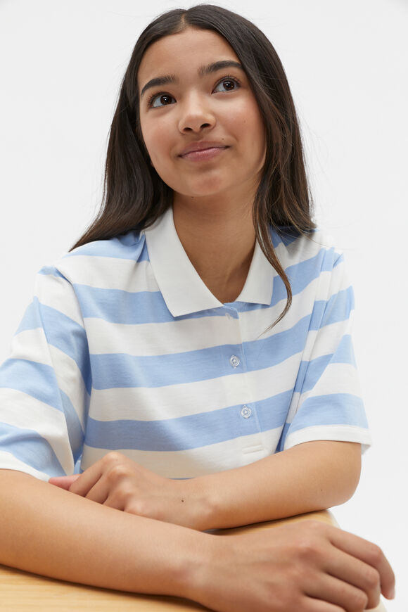 Polo Collar Tee  Sky Blue  hi-res