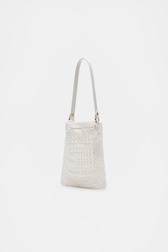 Crochet Shoulder Bag  White  hi-res