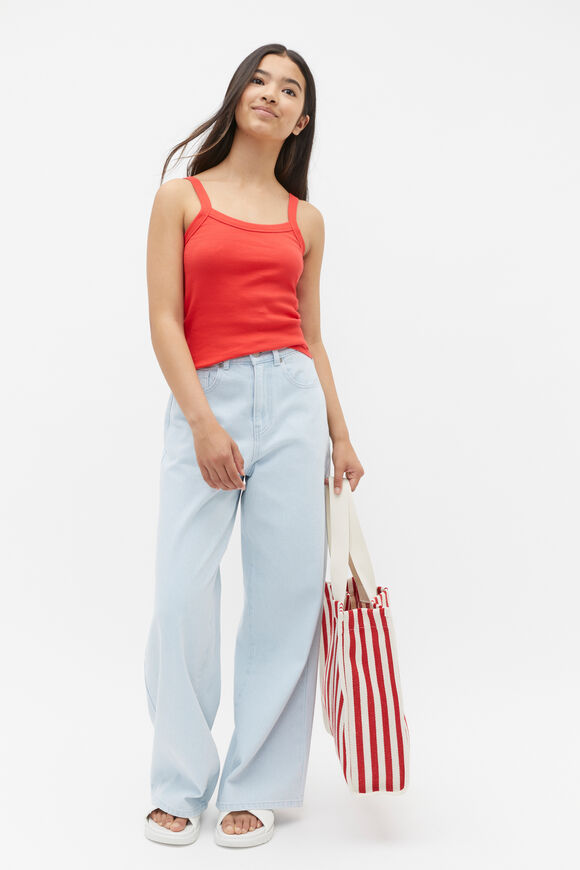 Strap Rib Tank  Strawberry Red  hi-res