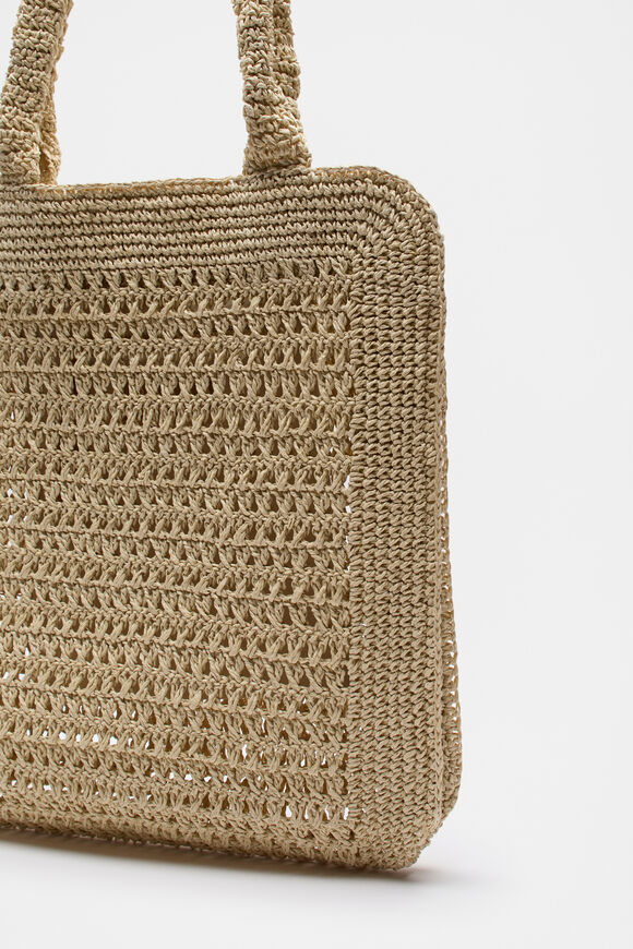Crochet Straw Tote  Natural  hi-res