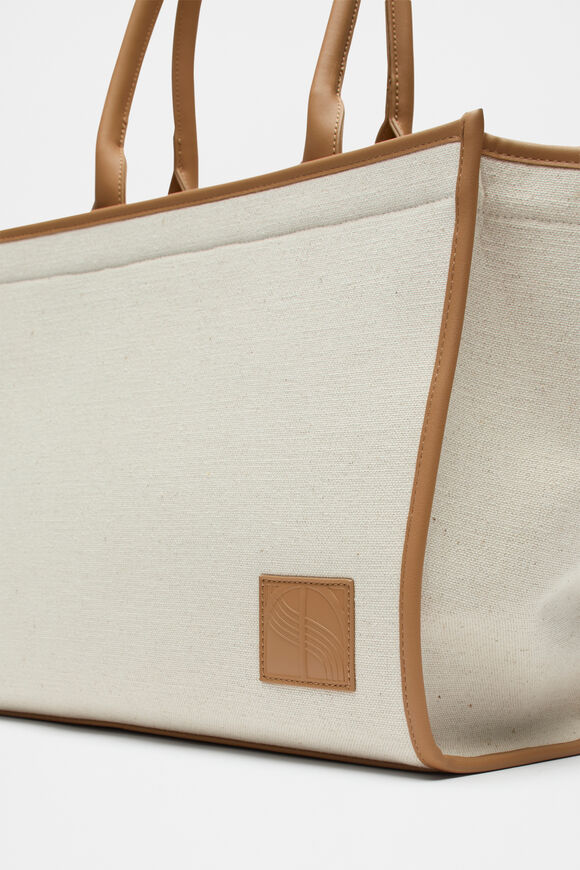 Framed Canvas Tote  Natural  hi-res