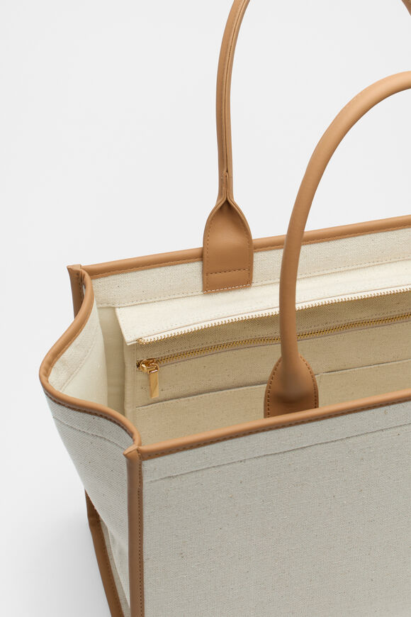 Framed Canvas Tote  Natural  hi-res
