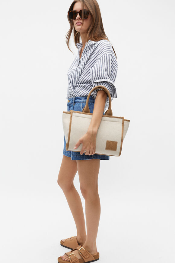 Framed Canvas Mini Tote  Natural  hi-res