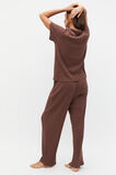 Ribbed Short Sleeve Tee And Pant PJ Set  Claret Marle  hi-res