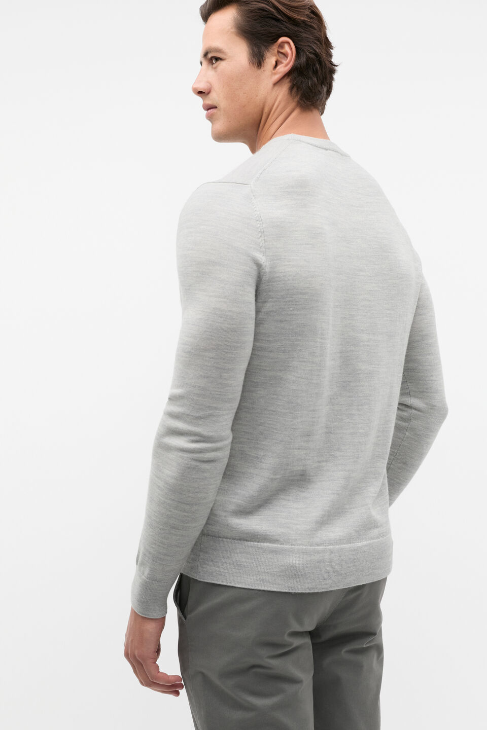 Merino Wool Crewneck  Silver Marle