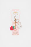 Bunny Initial Charm Keyring  A  hi-res