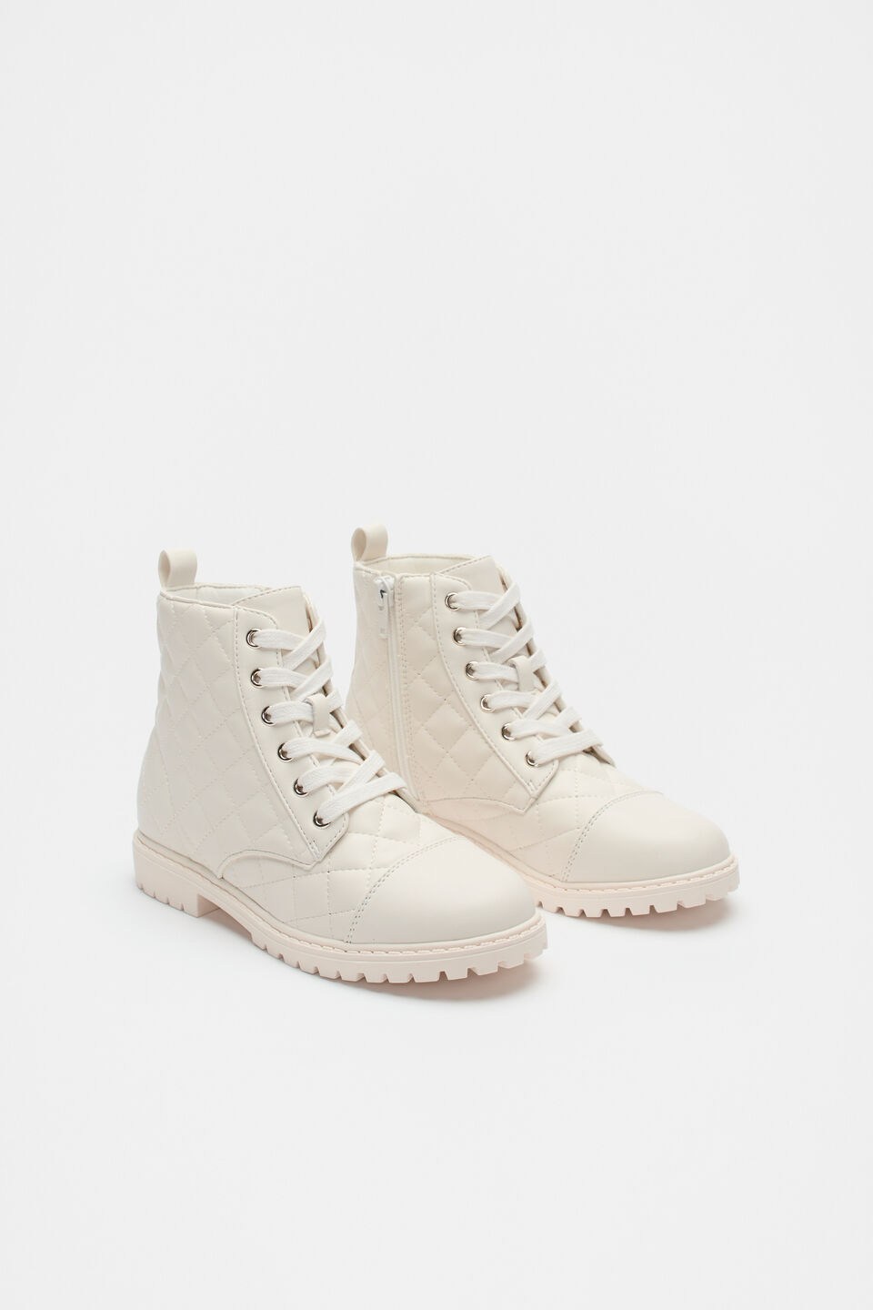 Quilted Hiking Boot  Classic Cream