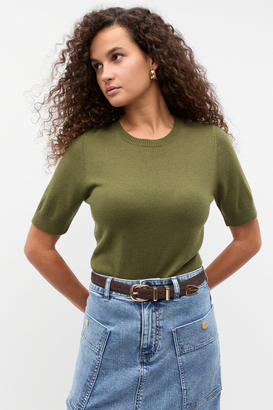 Merino Wool Crew Neck Tee  Rainforest